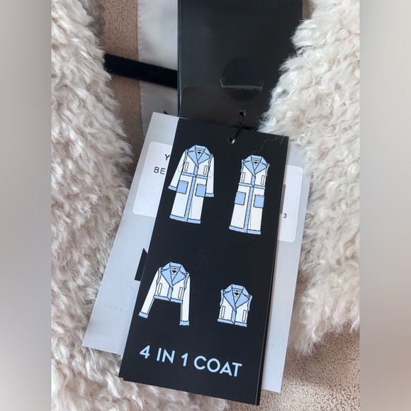 Anthropologie NVLT Women's Cream Teddy Jacket 4 in 1 - Picture 4 of 10